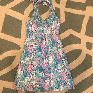 Lilly Pulitzer Lilian Halter Tie Dress Size 2